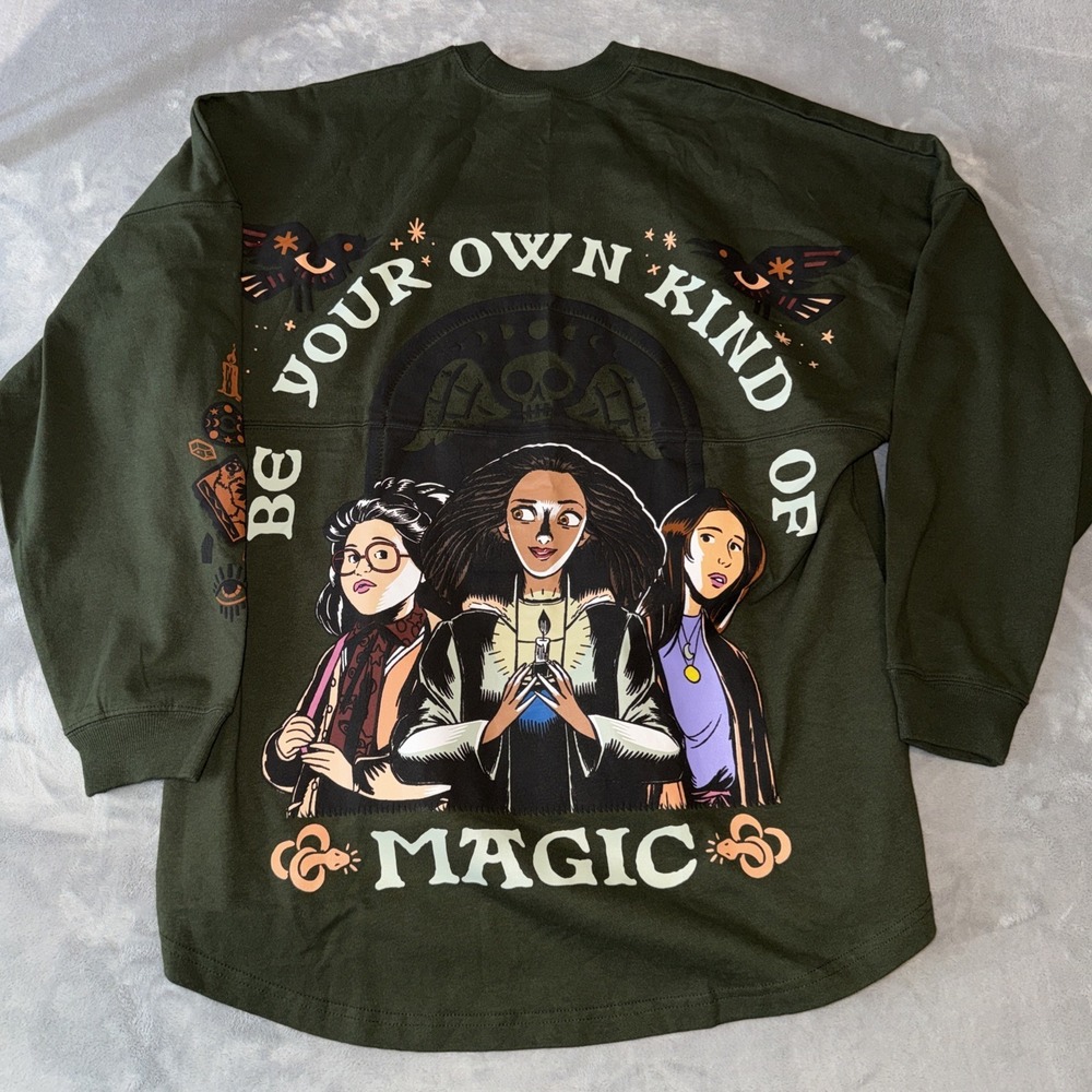 New Disney Hocus Pocus Spirit Jersey Large Green Halloween‎ Sanderson Sisters